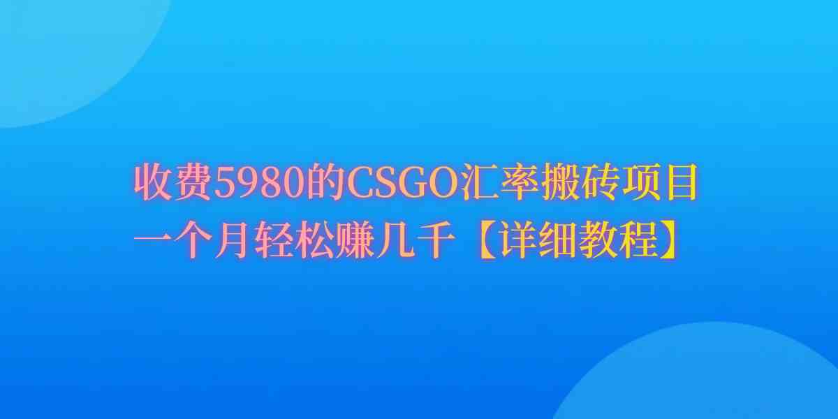 （9776期）CSGO装备搬砖，月综合收益率高达60%，你也可以！-365资源网