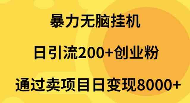 （9788期）暴力无脑挂机日引流200+创业粉通过卖项目日变现2000+-365资源网