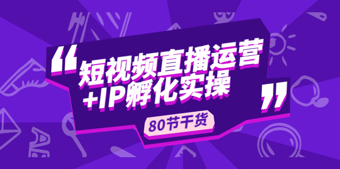 短视频直播运营+IP孵化实战：80节干货实操分享-365资源网