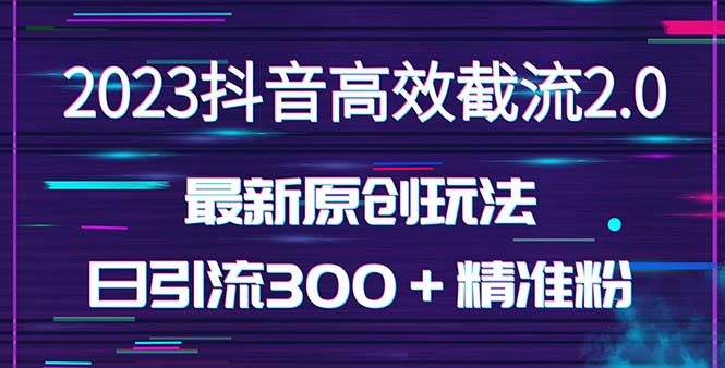 日引300＋创业粉，独家抖音高效截流2.0玩法（价值1280）-365资源网