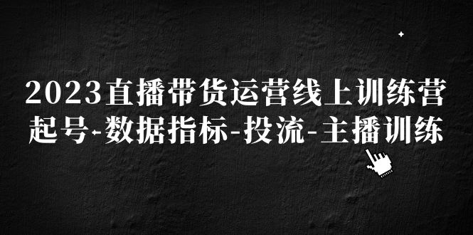 2023直播带货运营线上训练营，起号-数据指标-投流-主播训练-365资源网