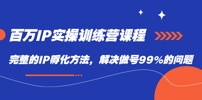 百万IP实战训练营课程，完整的IP孵化方法，解决做号99%的问题-365资源网