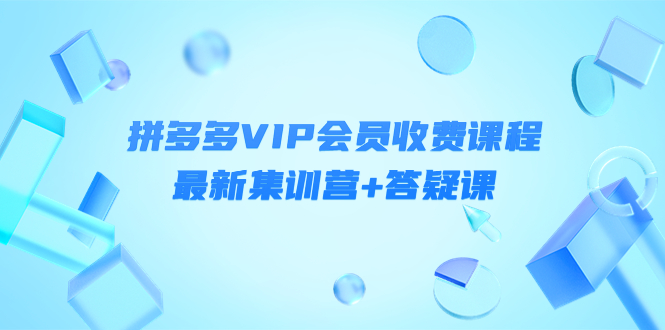 某社群·拼多多VIP会员收费课程，最新集训营+答疑课-价值3299元￼-365资源网