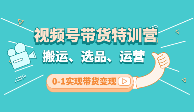 视频号带货特训营(第3期)：搬运、选品、运营、0-1实现带货变现-365资源网