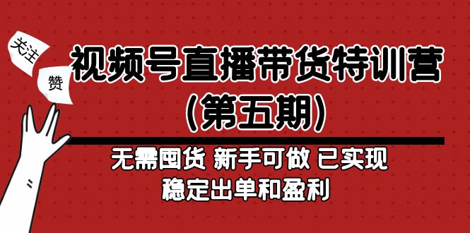 视频号直播带货特训营（第五期）无需囤货 新手可做 已实现稳定出单和盈利-365资源网