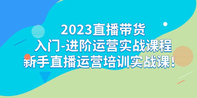 2023直播带货入门-进阶运营实战课程：新手直播运营培训实战课！-365资源网