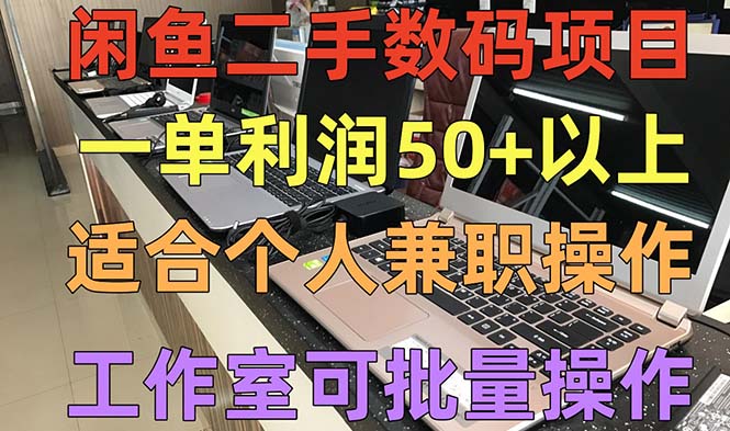 闲鱼二手数码项目，个人副业低保收入一单50+以上，工作室批量放大操作-365资源网