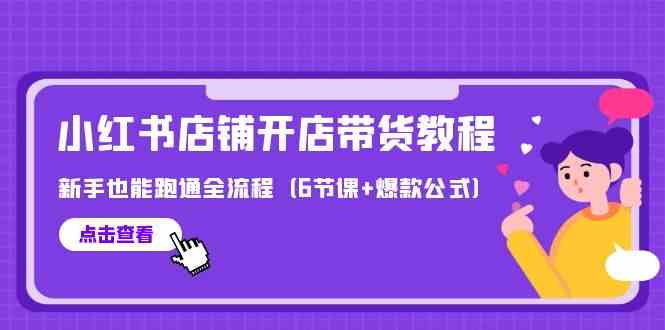 （9883期）最新小红书店铺开店带货教程，新手也能跑通全流程（6节课+爆款公式）-365资源网