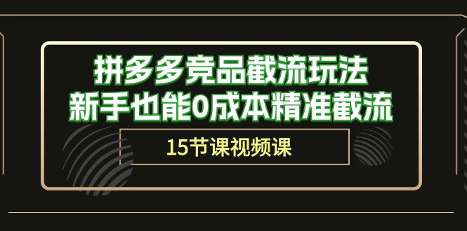 拼多多竞品截流玩法，新手也能0成本精准截流（15节课）-365资源网