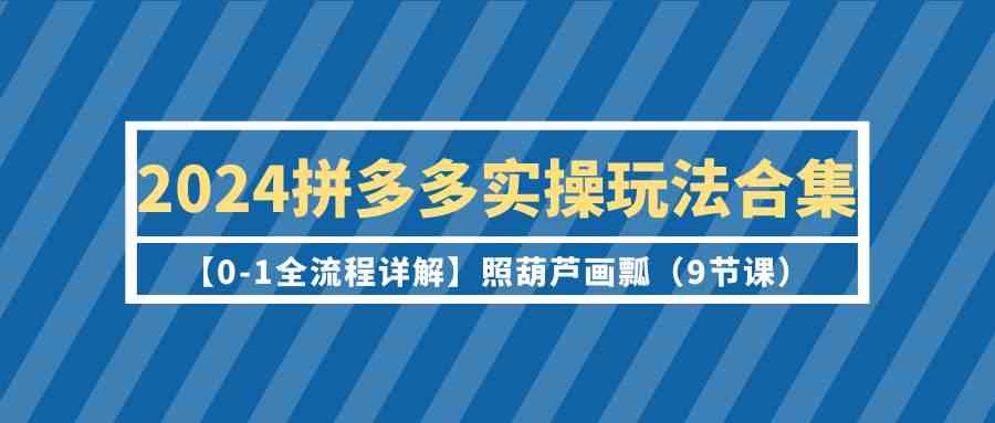 2024拼多多实操玩法合集【0-1全流程详解】照葫芦画瓢（9节课）-365资源网