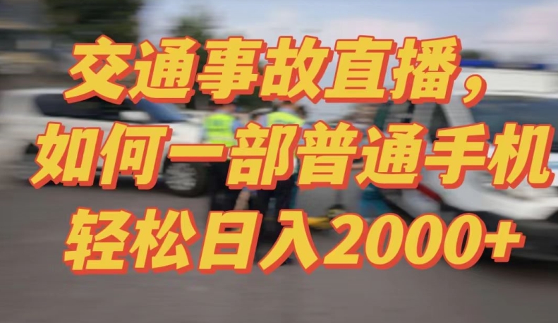 2024最新玩法半无人交通事故直播，实战式教学，轻松日入2000＋，人人都可做-365资源网