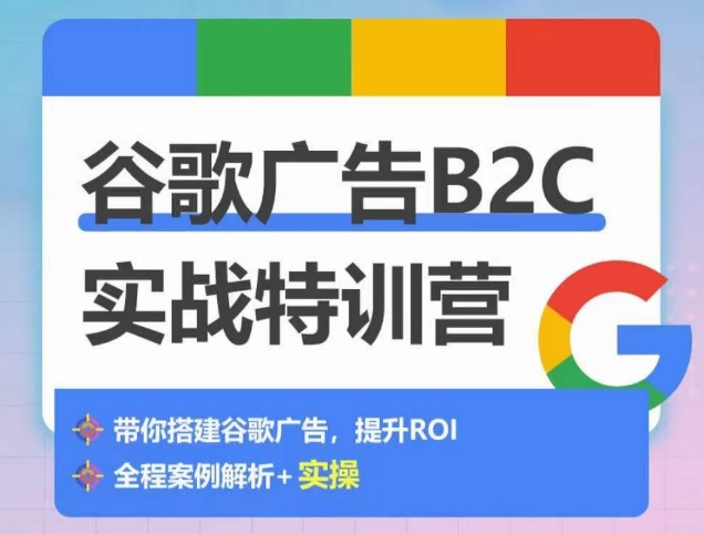 谷歌广告B2C实战特训营，500+谷歌账户总结经验，实战演示如何从0-1搭建广告账户-365资源网