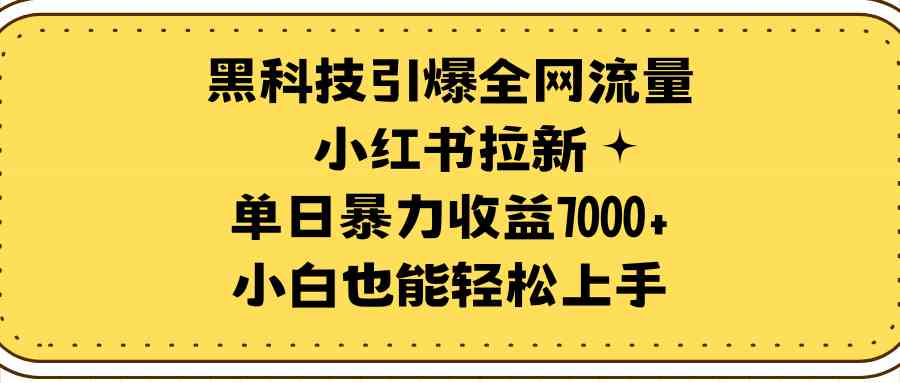 （9679期）黑科技引爆全网流量小红书拉新，单日暴力收益7000+，小白也能轻松上手-365资源网