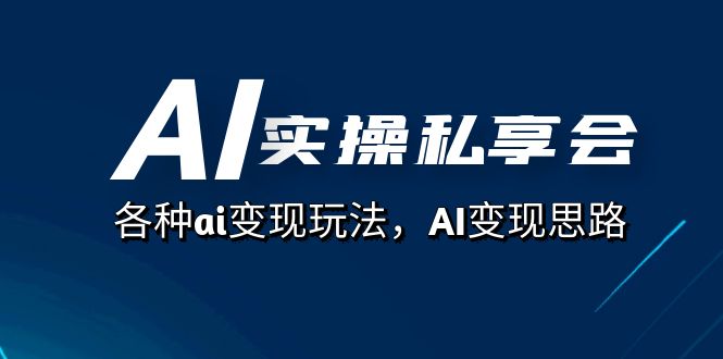 AI实操私享会，各种ai变现玩法，AI变现思路（67节课）-365资源网