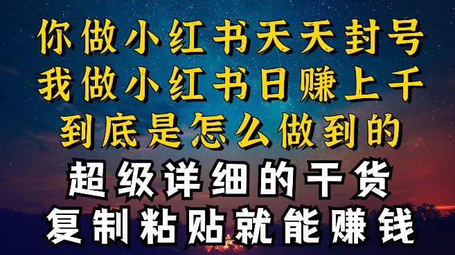 都知道小红书能引流私域变现，可为什么我能一天引流几十人变现上千，但你却频频封号违规被限流-365资源网