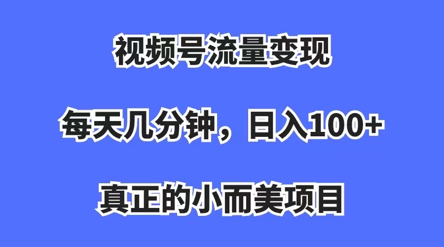 视频号流量变现，每天几分钟，收入100+，真正的小而美项目-365资源网