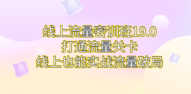 线上流量密训班19.0，打通流量关卡，线上也能实战流量破局-365资源网