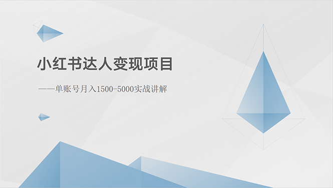 （10720期）小红书达人变现项目：单账号月入1500-3000实战讲解-365资源网