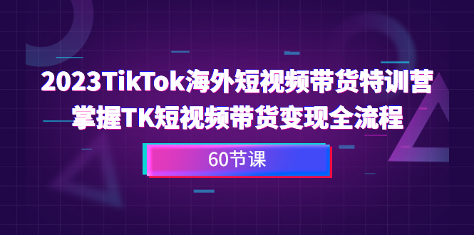 2023-TikTok海外短视频带货特训营，掌握TK短视频带货变现全流程（60节课）-365资源网