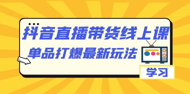 抖音·直播带货线上课，单品打爆最新玩法（12节课）-365资源网