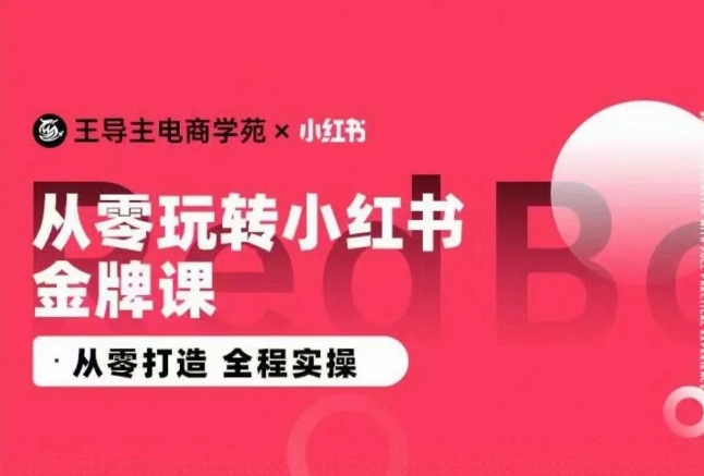 王导主·小红书电商运营实操课，​从零打造  全程实操-365资源网