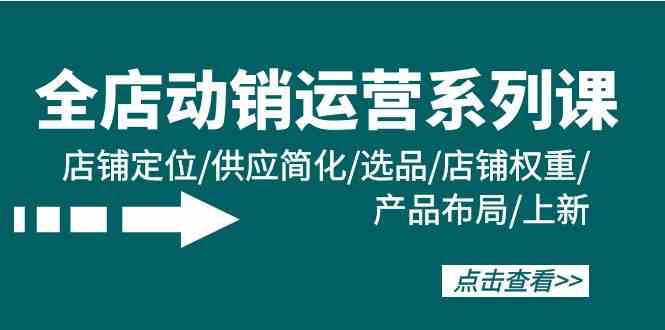 全店动销运营系列课：店铺定位/供应简化/选品/店铺权重/产品布局/上新-365资源网