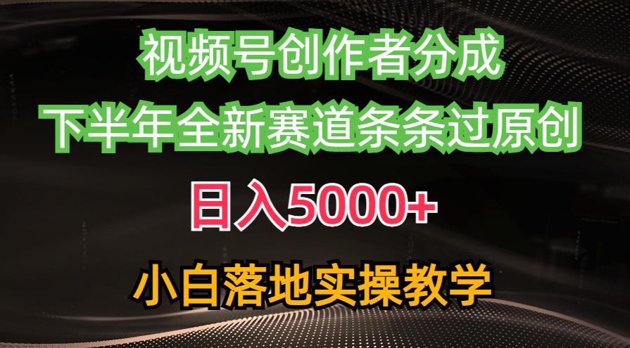 （10294期）视频号创作者分成最新玩法，日入5000+  下半年全新赛道条条过原创，小…-365资源网