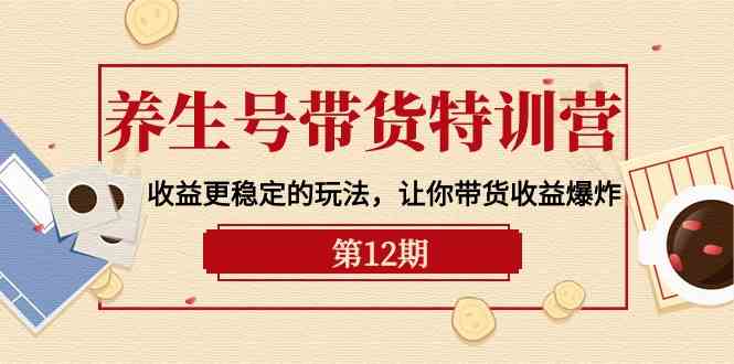 养生号带货特训营【12期】收益更稳定的玩法，让你带货收益爆炸（9节直播课）-365资源网