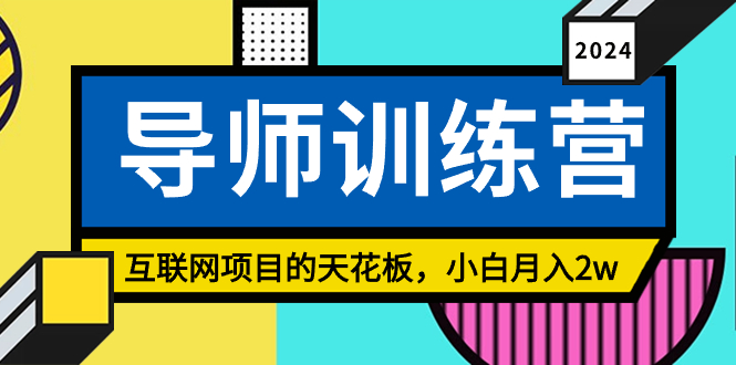 《导师训练营》互联网项目的天花板，小白月入2w-365资源网