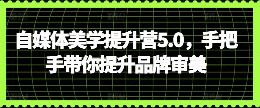 自媒体美学提升营5.0，手把手带你提升品牌审美-365资源网