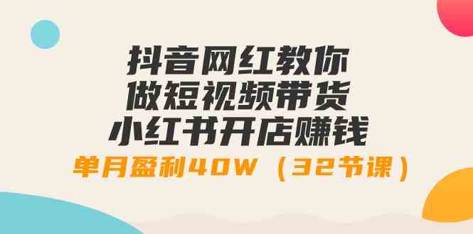 （9135期）抖音网红教你做短视频带货+小红书开店赚钱，单月盈利40W（32节课）-365资源网