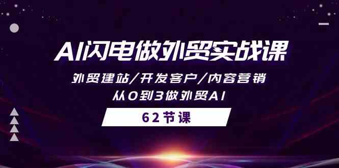 （10049期）AI闪电做外贸实战课，外贸建站/开发客户/内容营销/从0到3做外贸AI-62节-365资源网